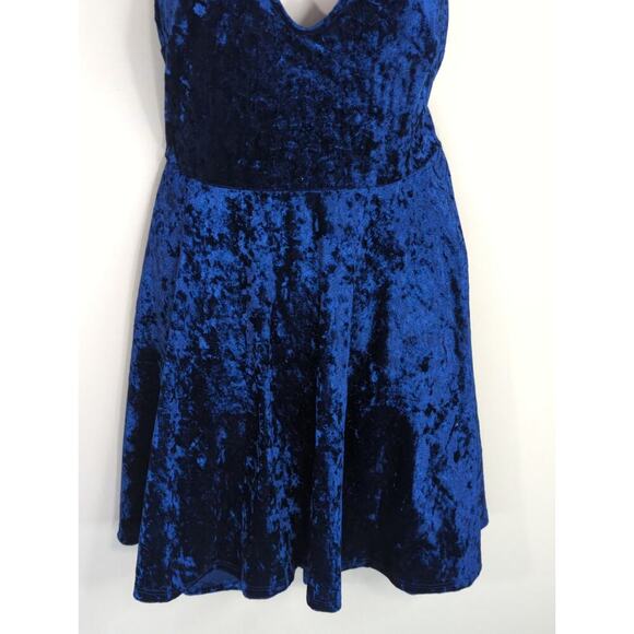 Lulus‎ Solo Album Navy Blue Backless Velvet Skater Dress Small NWT Party Skater - Picture 5 of 14